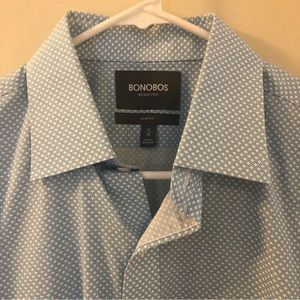 Slim Fit BONOBOS Summer Button Down Long Sleeve Casual/Formal Shirt Like NEW